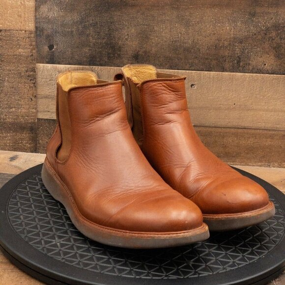SAMUEL HUBBARD 24 SEVEN 2.0 MENS TAN LEATHER CHELSEA BOOTS PULL ON SIZE 10W main image 5